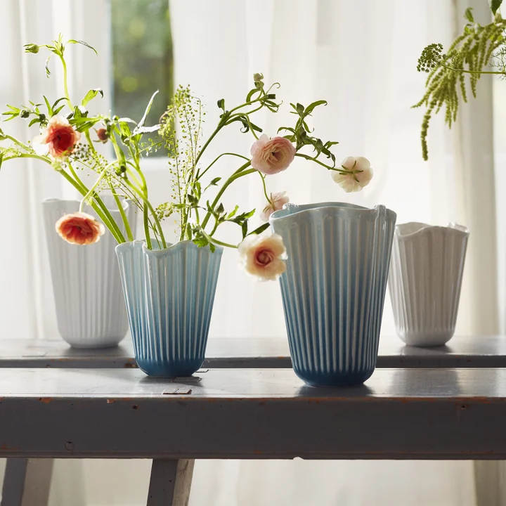 Kähler Design - Hammershøi Unfold Vasen, blau und weiß