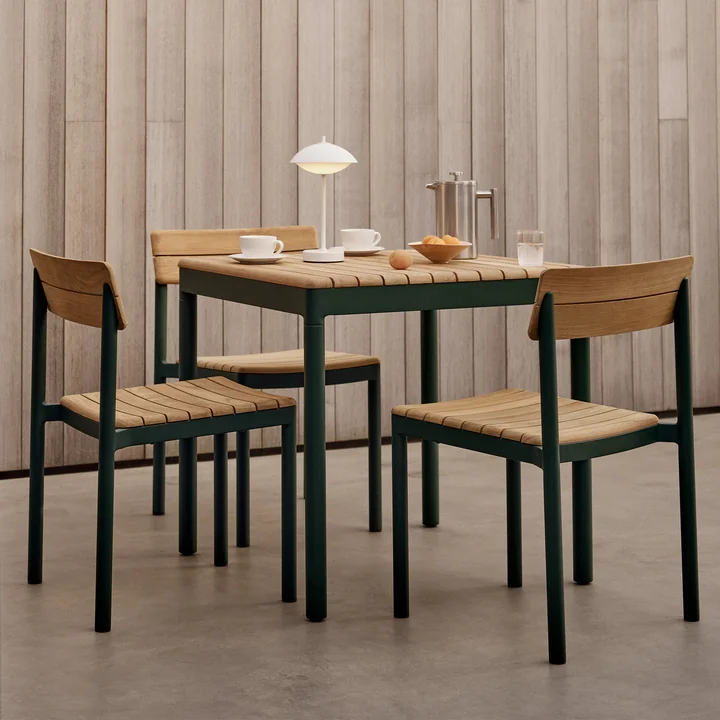 Fritz Hansen - Skagerak Pelagus Stuhl und Tisch, Teak / jagdgrün