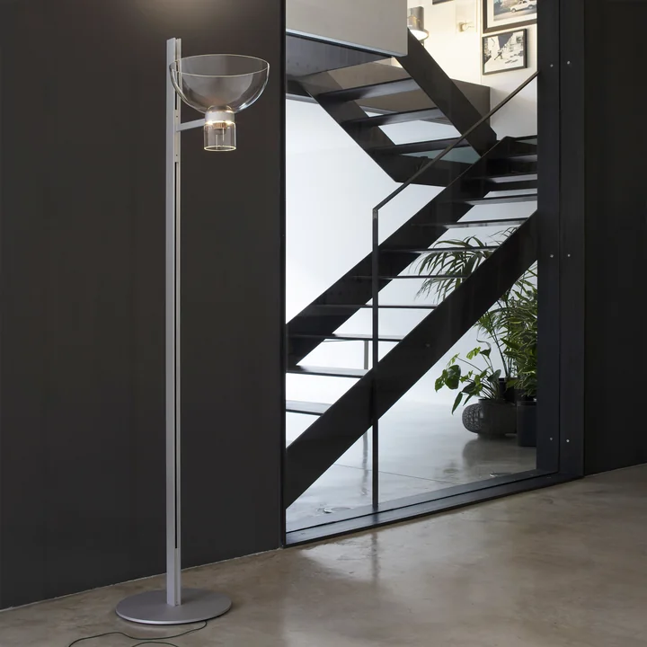 Flos - Nocturne Stehleuchte F1 Schale, silber