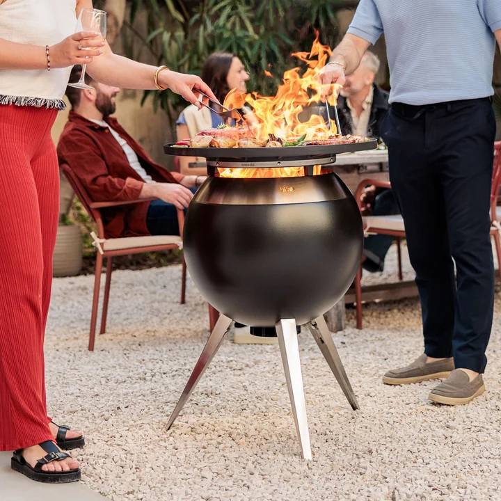 höfats - MOON 55 Plancha-Grillset hoch, Edelstahl / schwarz