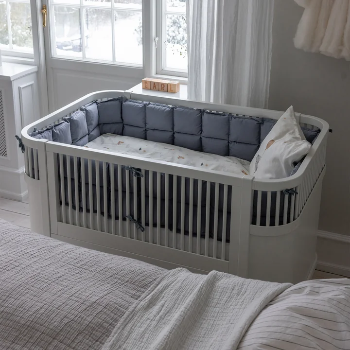 Sebra - Baby-Bettnestchen, abgesteppt / dusty blue