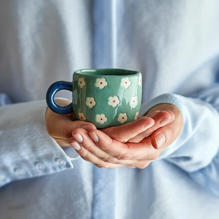 Bloomingville - Nini Tasse, Blume, blau