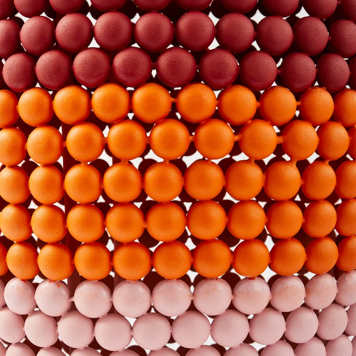 POLSPOTTEN - Dot Hocker, gestreift, korallenrot