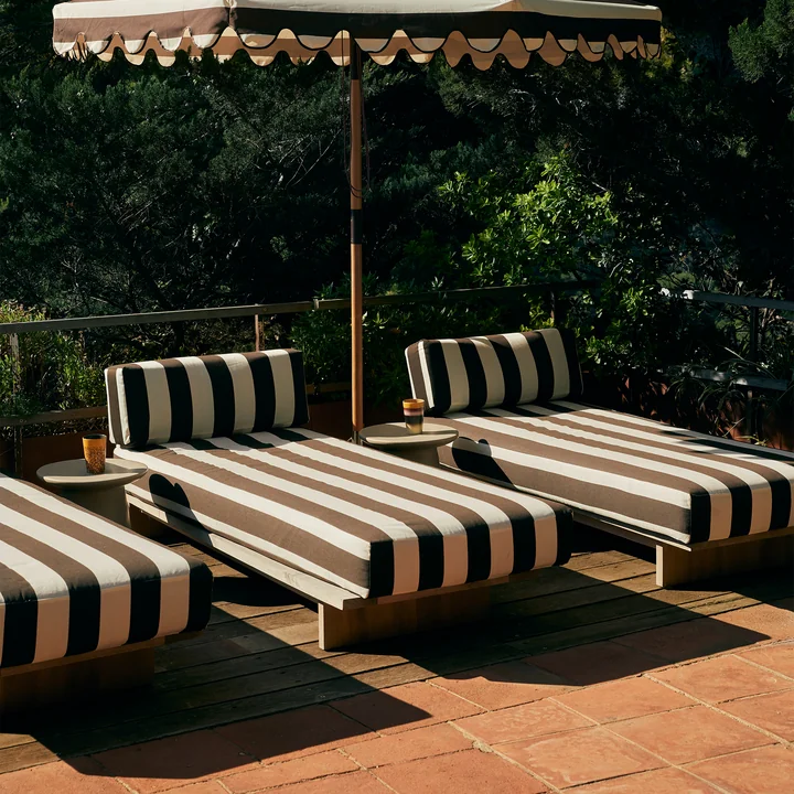 HKliving - Teak Outdoor Daybed, stracciatella