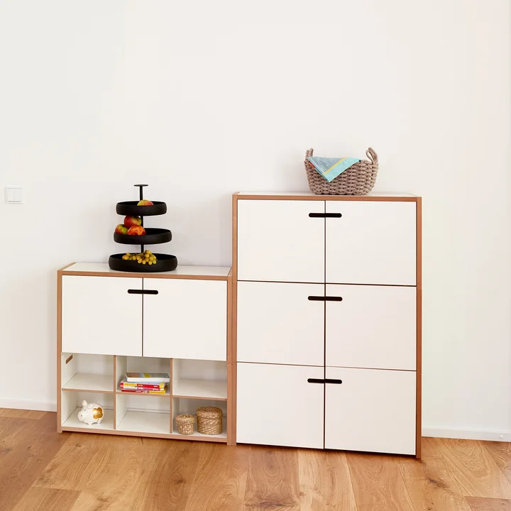 Tojo - hochstapler Anbaumodul mit Türen, Set, weiß