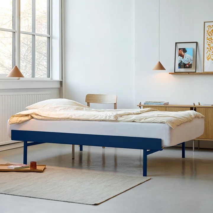 Moebe - Bett 90 x 200 cm, 39 cm / high, cobalt blue