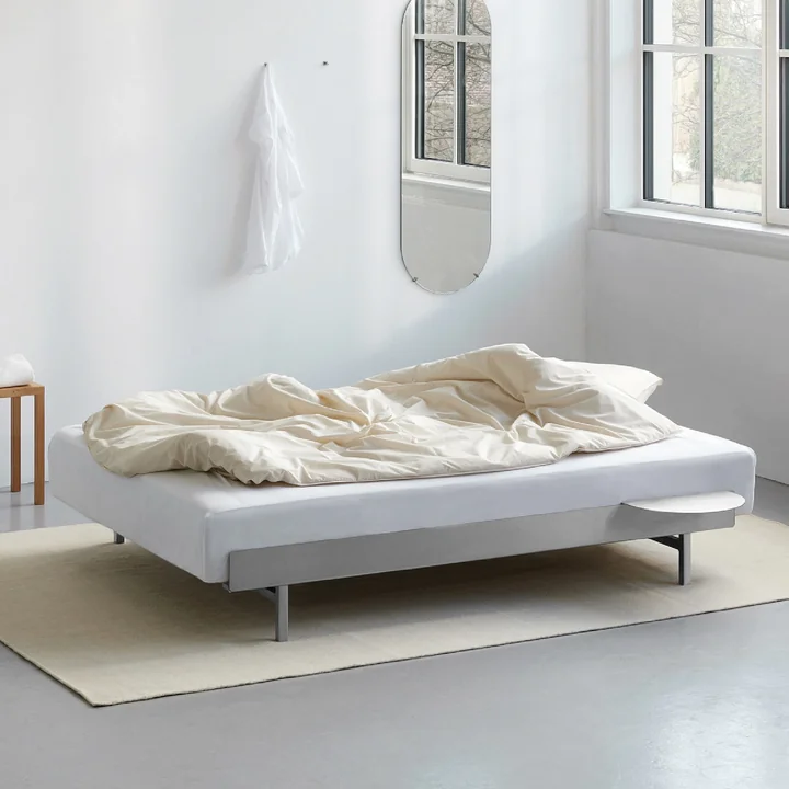 Moebe - Bett 90 x 200 cm, low, Edelstahl