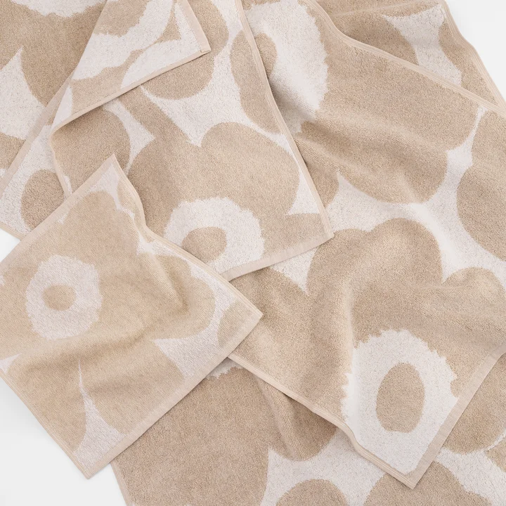 Marimekko - Unikko Handtücher und Badetuch, off-white / linen