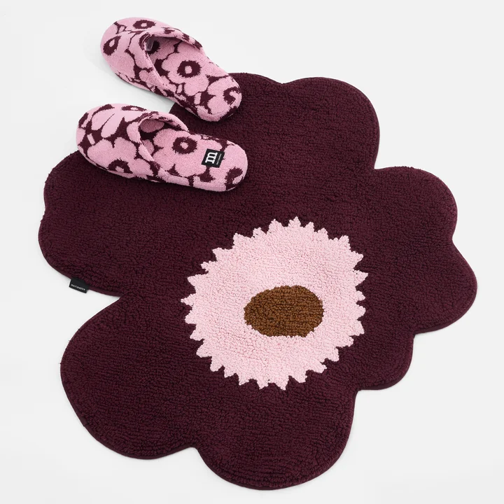 Marimekko - Unikko Badematte, 73 x 74 cm, plum / pink / toffee