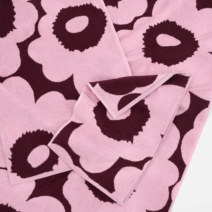 Marimekko - Unikko Handtücher, plum / pink
