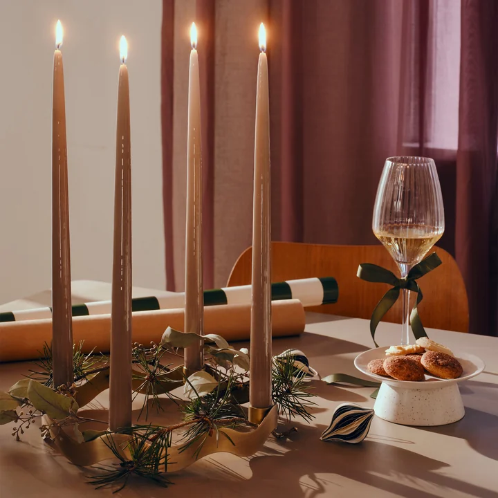 Broste Copenhagen - Halo Kerzenständer, brass antique finish