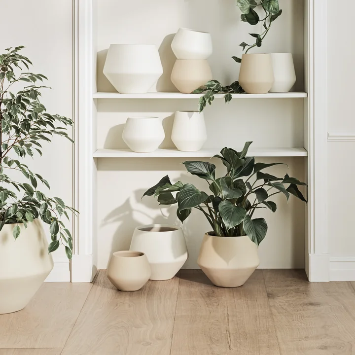Bolia - Grove Blumentopf, sand und ivory