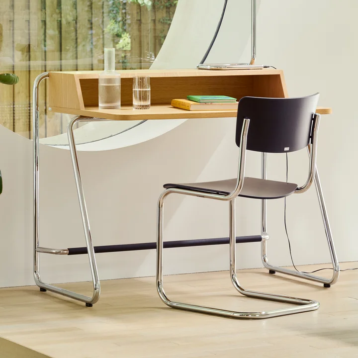 Thonet - S 43 Stuhl, Chrom / schwarz (TP 29)