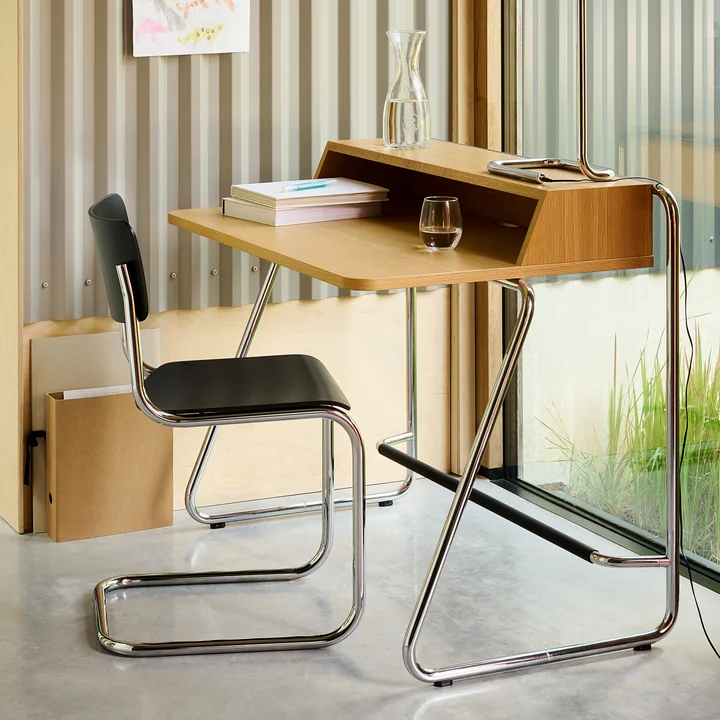 Thonet - S 43 Stuhl, Chrom / schwarz (TP 29)