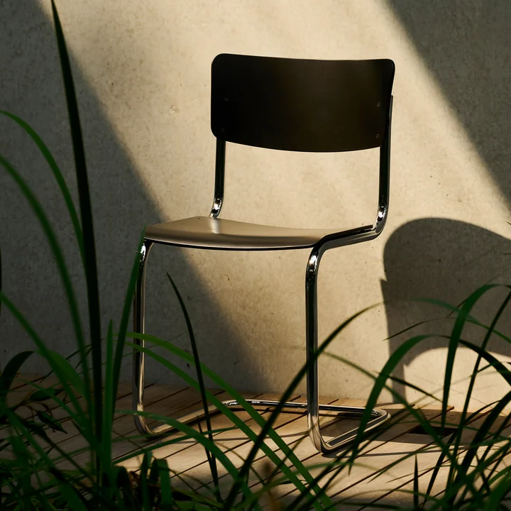 Thonet - S 43 Stuhl, Chrom / schwarz (TP 29)
