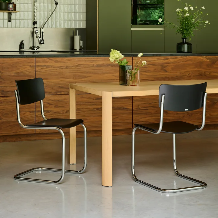 Thonet - S 43 Stuhl, Chrom / schwarz (TP 29)