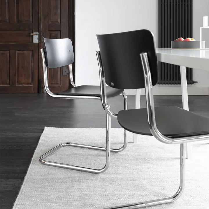 Thonet - S 43 Stuhl, Chrom / schwarz (TP 29)