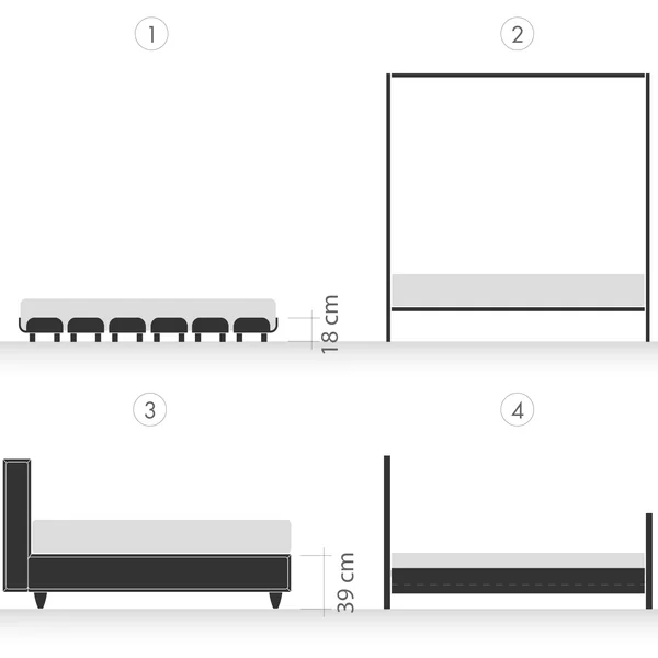 Bett - Gestell und Liegehöhe
