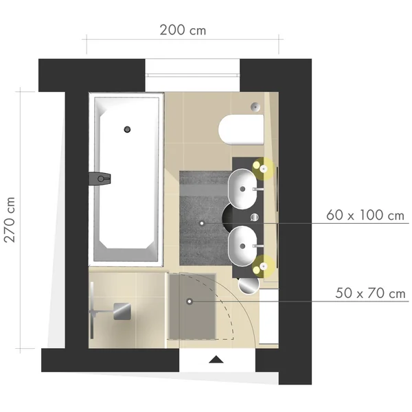 Badezimmermatten im schmalen Bad