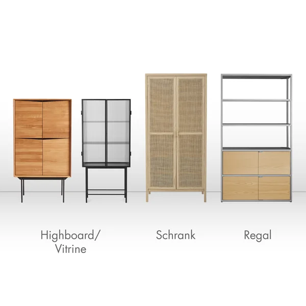 PUK - Highboards - Abgrenzung Vitrine, Schrank, Regal