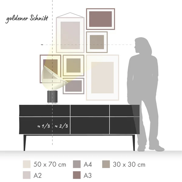 PUK Lowboards Bilderwand dekorieren