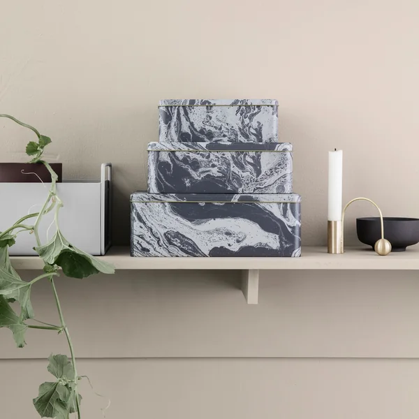 Ferm Living - Marmor Aufbewahrungsbox (3er-Set)