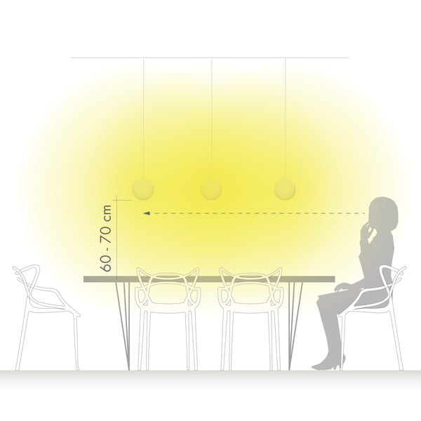 Beleuchtung im Wohnzimmer // Grafik Essbereich