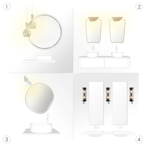 Kleines Bad gestalten: Spiegel und Wandleuchten richtig kombinieren