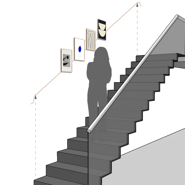 Treppenhaus gestalten - Bilder - Kantenhängung - Grafik