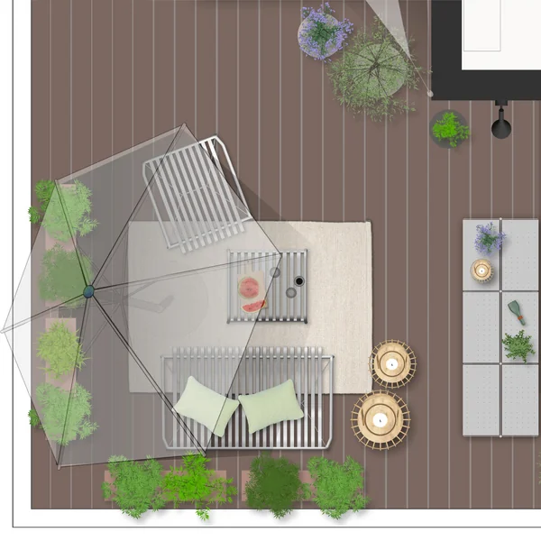 Dachterrasse einrichten mit wetterfesten Möbeln