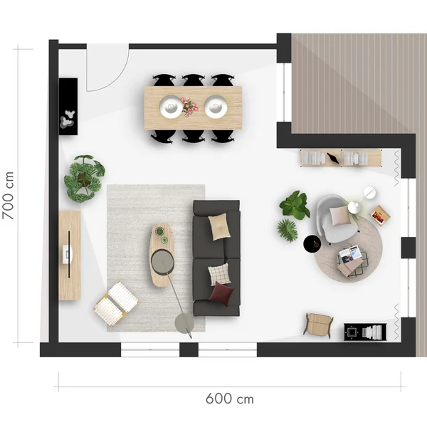 Leseecke einrichten-Grundriss-Wohnbereich