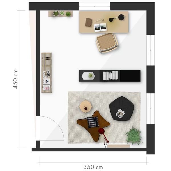 Leseecke einrichten-Grundriss-Büro