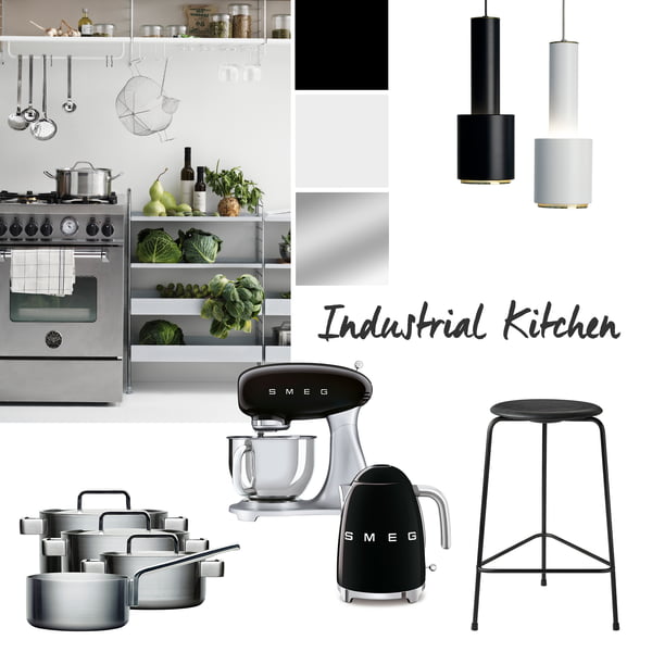  Blogbeitrag - Kücheninspiration - 4 Küchen - 4 Styles - Moodboard - Wohnideen - Industrial Style