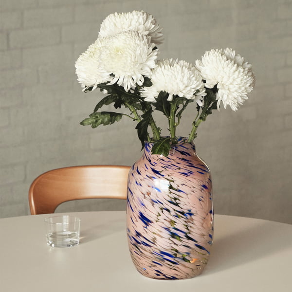 Splash Vase L, Ø 17,5 x H 27 cm, light pink and blue von Hay