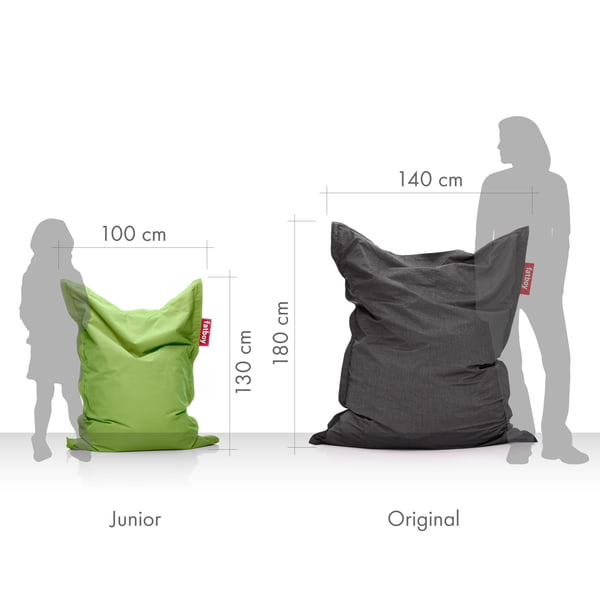Produktunterkategorie Kindersitzsäcke Grafik Normalgröße und Kindergröße