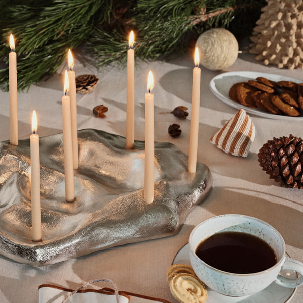 Lumos Kerzenständer, Silver Finish von Broste Copenhagen