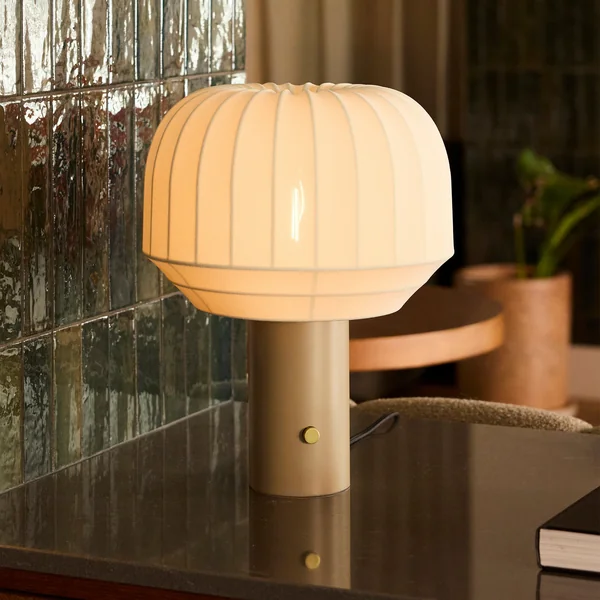 Northern - Tradition Tischleuchte, Ø 29 cm / H 39 cm, offwhite / graubeige