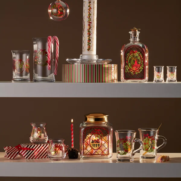 Holmegaard - Christmas Weihnachtsteelichthalter 2025, H 7,5 cm, multicolor (2er-Set)