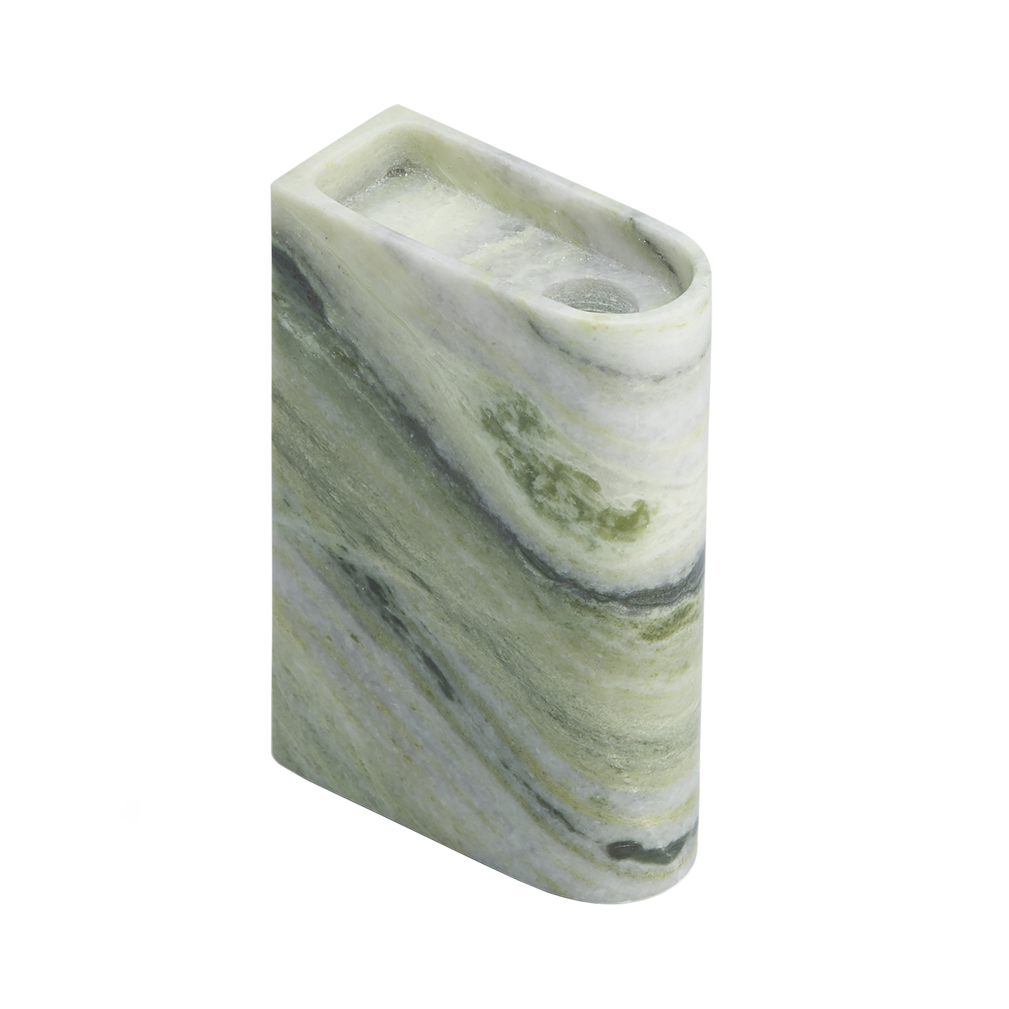 Northern - Monolith Kerzenhalter mittel - gemischtes grn/Verde Prato Marmor/BxHxT 4x13x9cm/jedes Stck ein Unikat