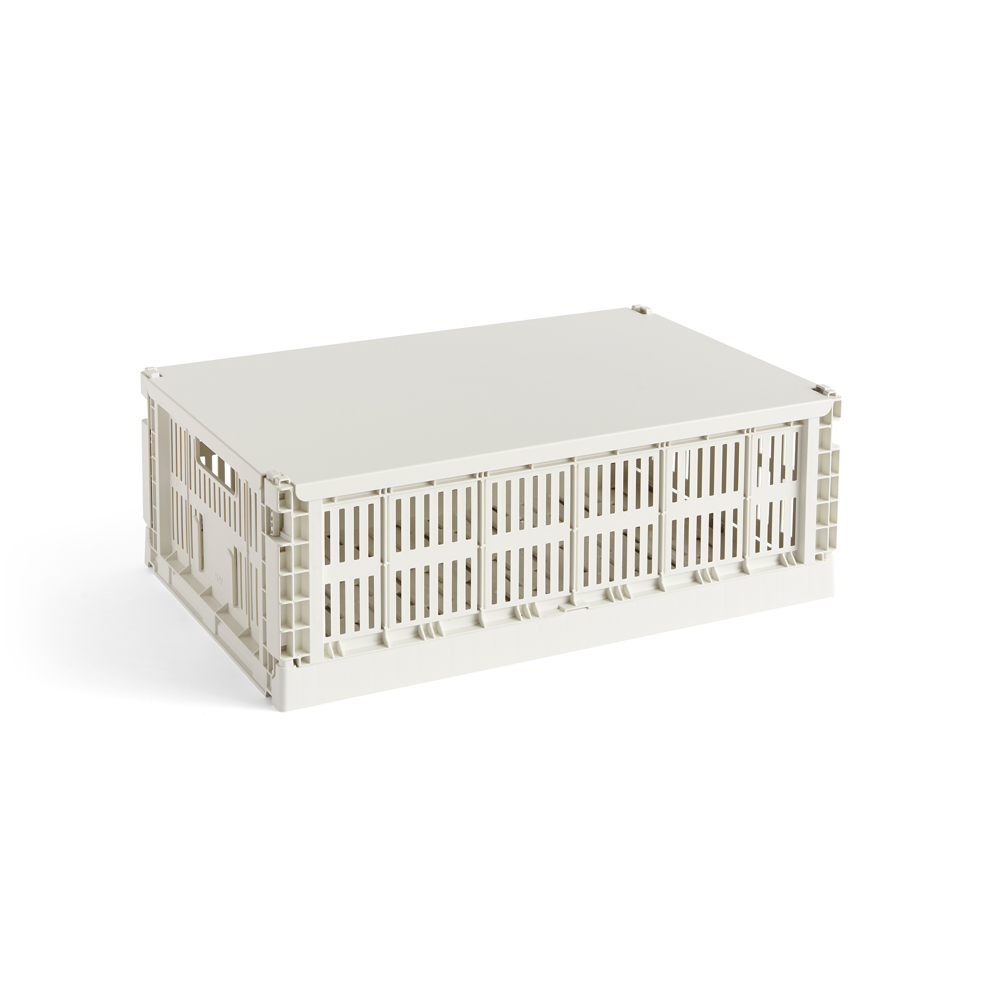 hay - couvercle colour crate l - blanc cassé/revêtu par poudre/lxpxh 53x34,5x1,5cm