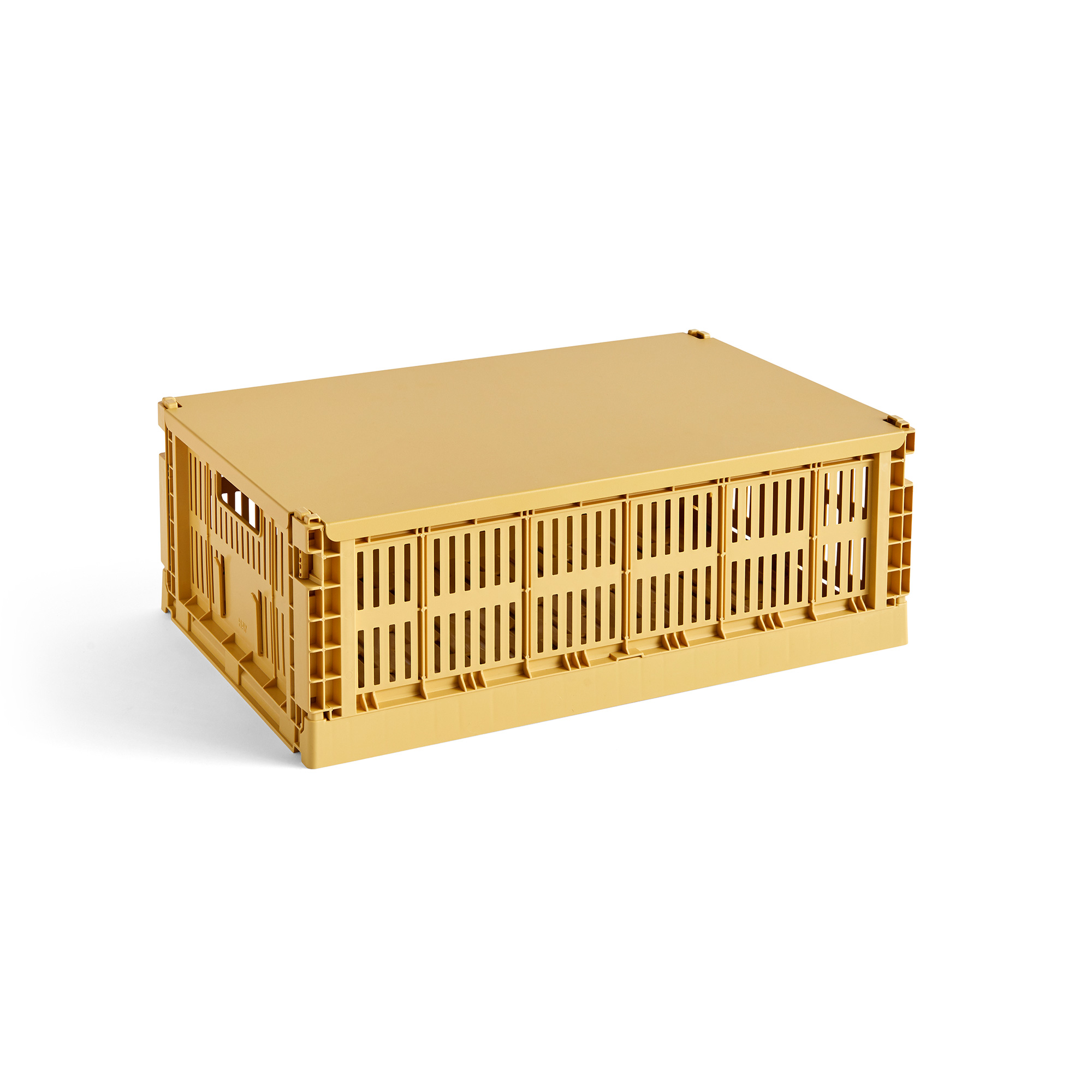 hay - couvercle colour crate l - jaune doré/revêtu par poudre/lxpxh 53x34,5x1,5cm