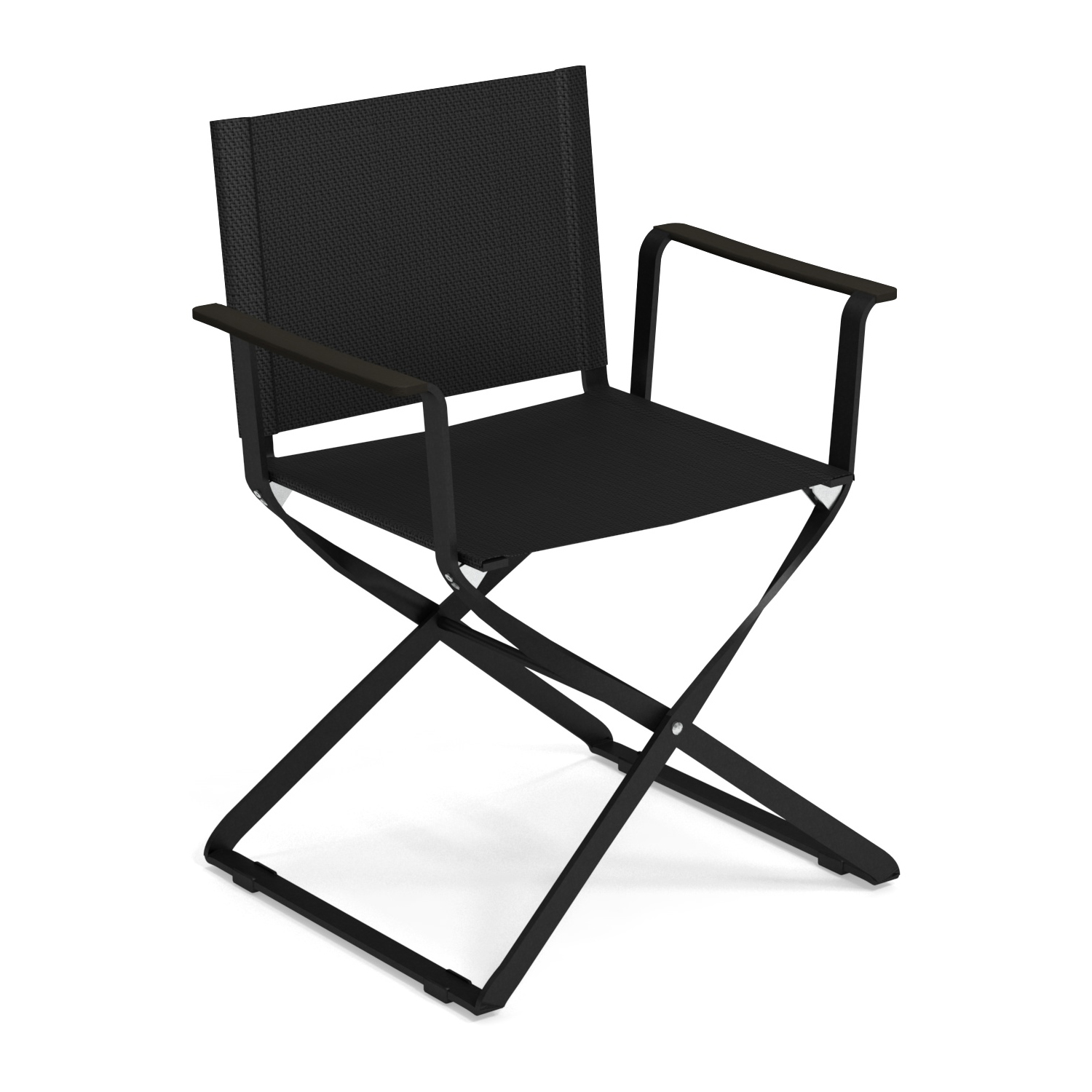 emu - Ciak Director's Chair Foldable - schwarz/Emu-tex aus PVC-Garn (100% Polyvinylchlorid)/BxHxT 64x82x50cm/Gestell Aluminium schwarz