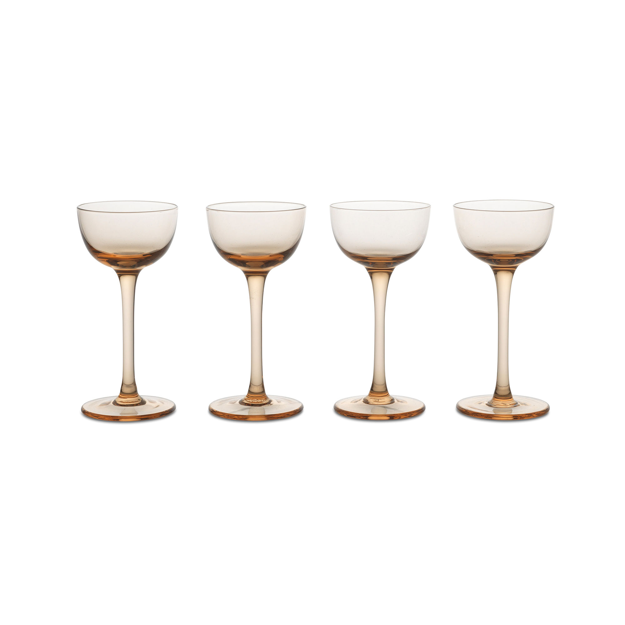 ferm living - set de 4 verres à liqueur host - blush/lxhxp 30x15x5,6cm/0,4cl/lavable au lave-vaisselle