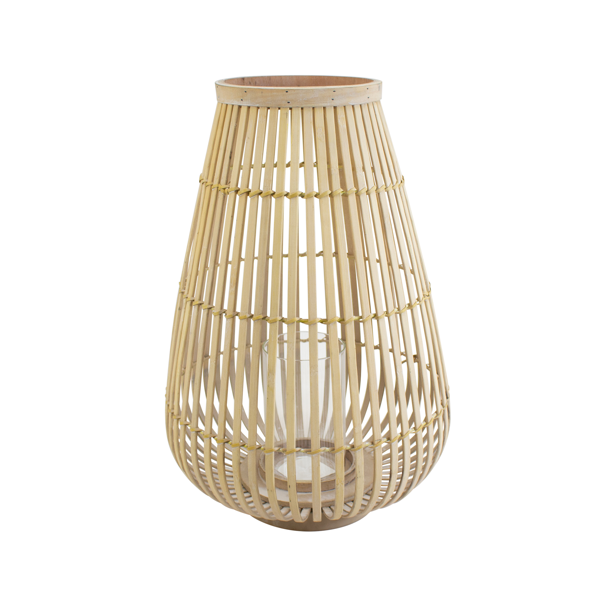 Collection - Bambus Windlicht H 45cm - natur/H x  45,5x31cm/mit Glaseinsatz