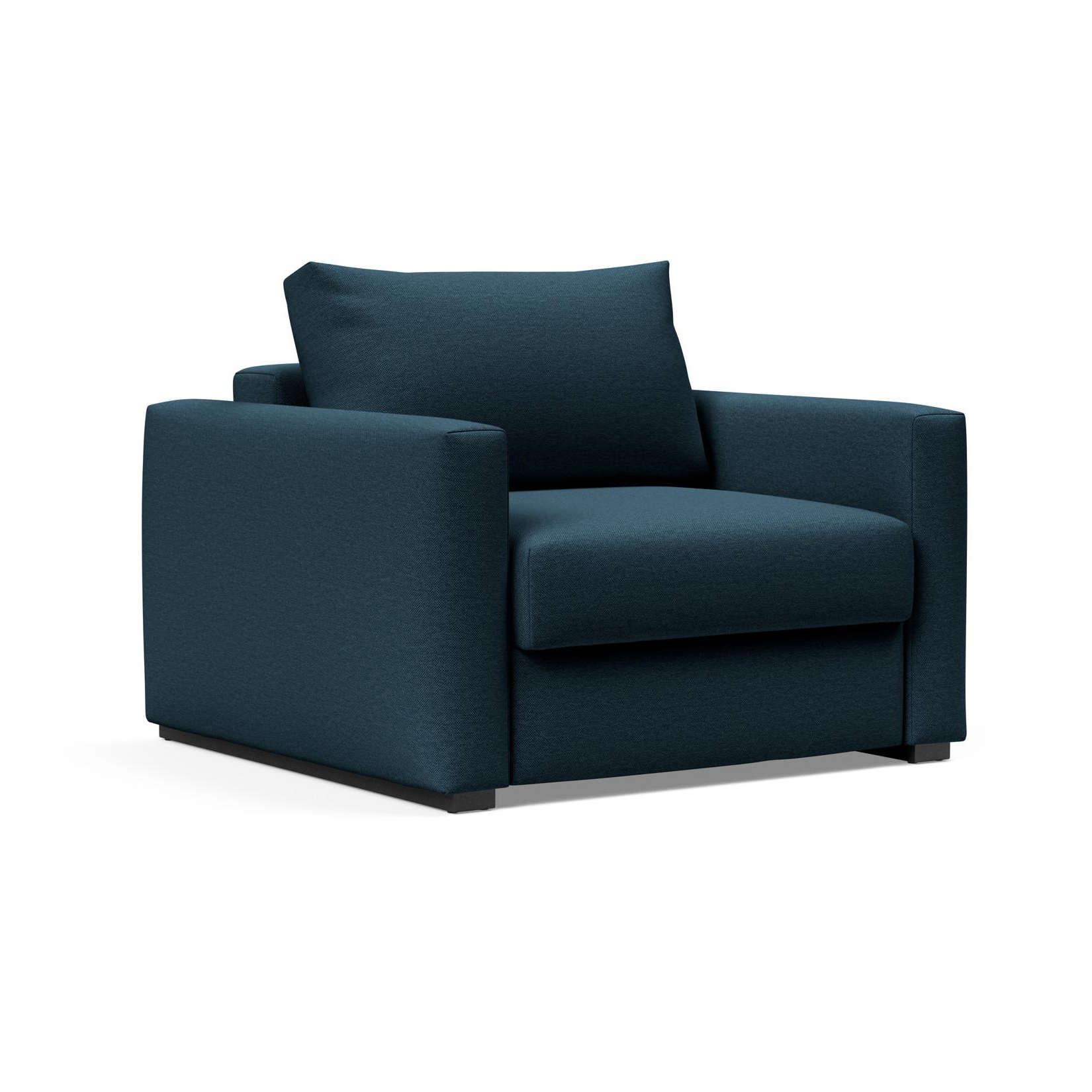 Innovation - Cosial 80 slaapfauteuil - marineblauw/stof 580 Argus Navy Blue (100% gerecycled polyester)/bxhxd 119x85x110cm/onderstel staal zwart gelak