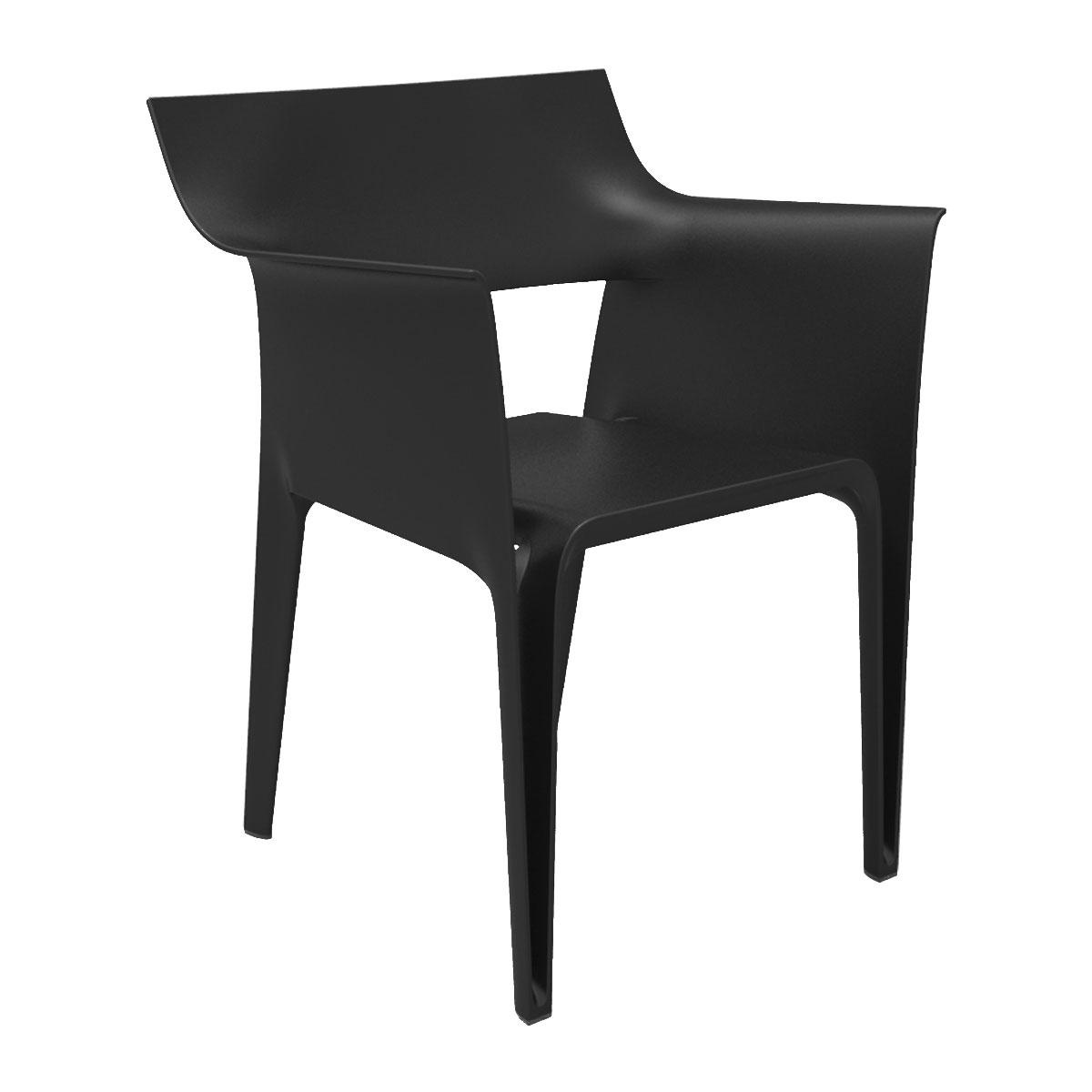 vondom - chaise avec accoudoirs pedrera - noir/hxlxp 83x58x62cm