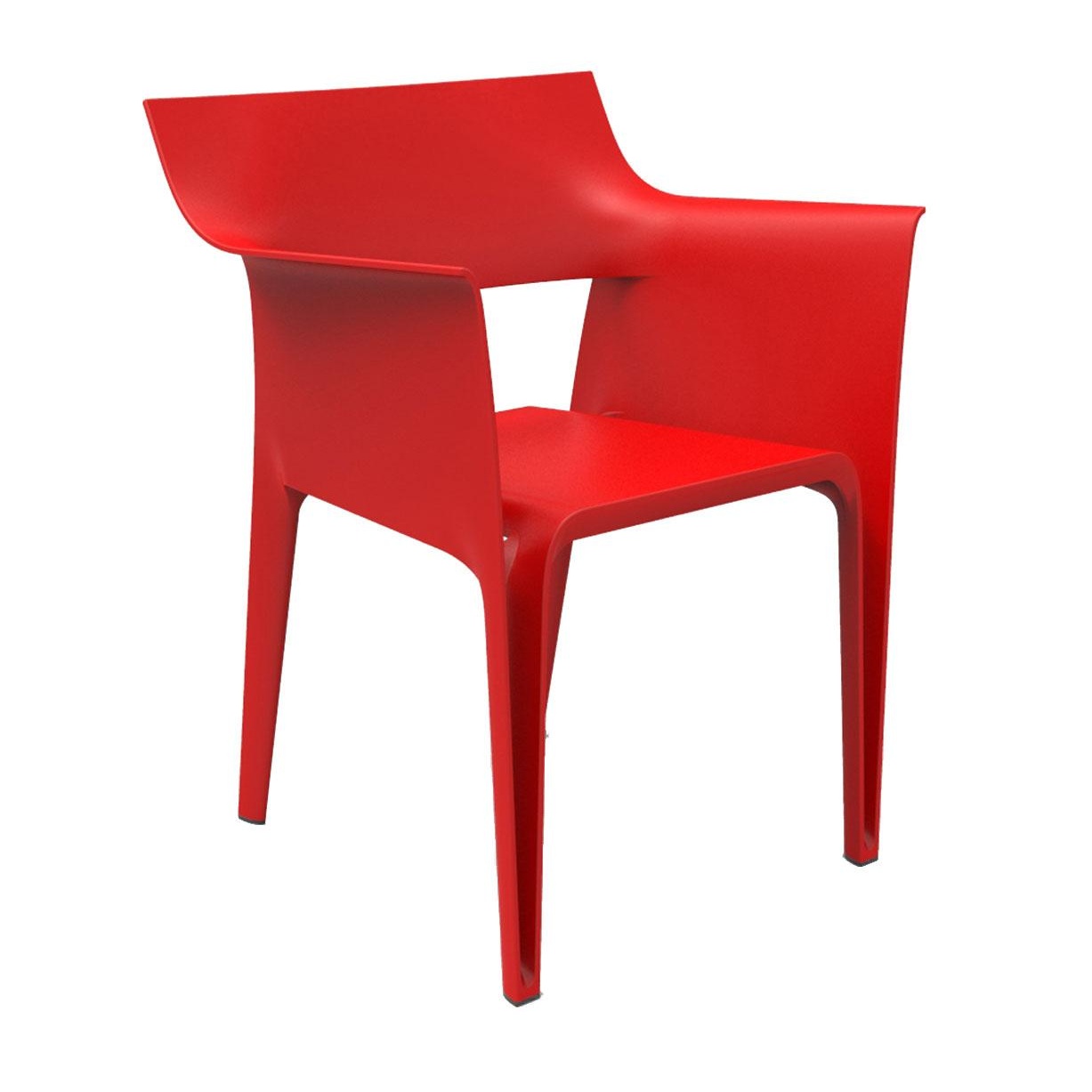vondom - chaise avec accoudoirs pedrera - rouge/hxlxp 83x58x62cm