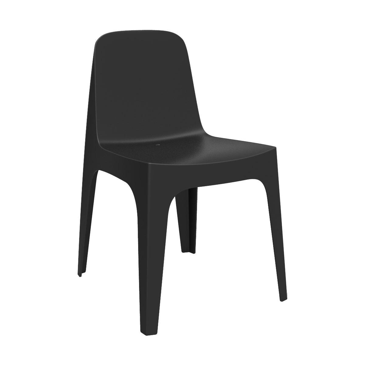 vondom - chaise solid - noir/lxhxp 49x80x53cm