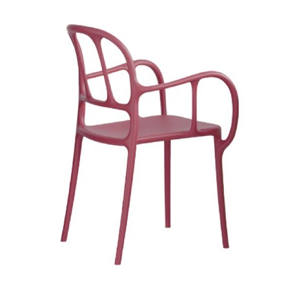 magis - milà - fauteuil de jardin - rouge 1484 c/mat/silky touch/pxhxp 44.5x84.5x54cm