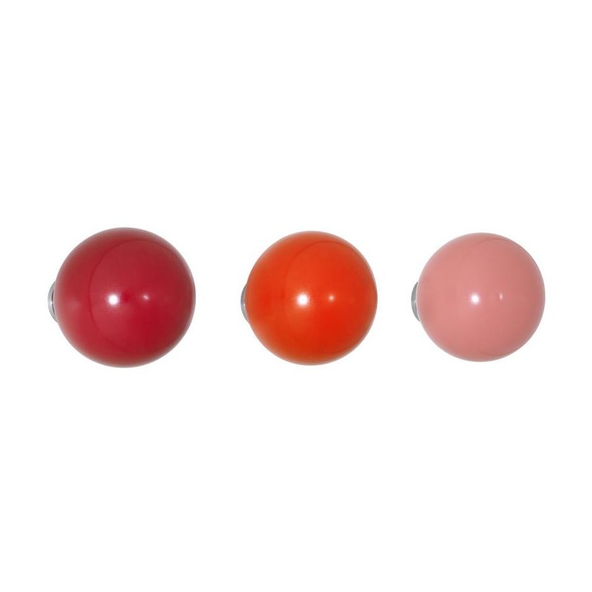 vitra - coat dots - lot de 3 porte-manteaux - rouge/ø5cm/profondeur 5-7,2cm/y compris le matériel de fixation